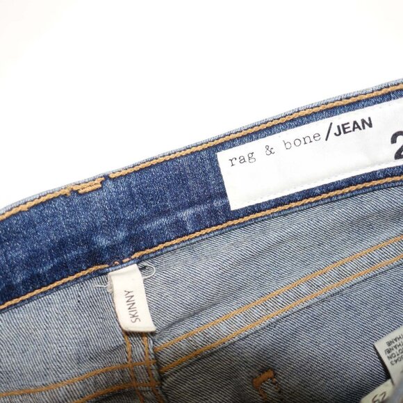 Rag & Bone Women's Skinny Jeans Size 25 Blue Low Rise 28" Inseam La Paz Wash - Picture 4 of 8